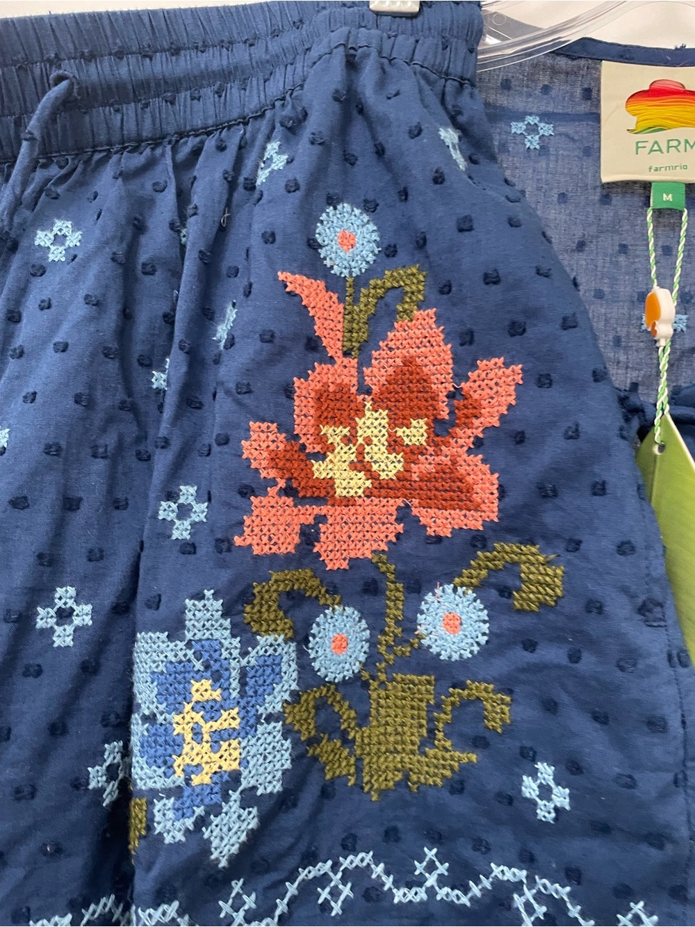 Farm Rio Navy Floral Embroidered Two-Piece Set - Picture 5 of 6